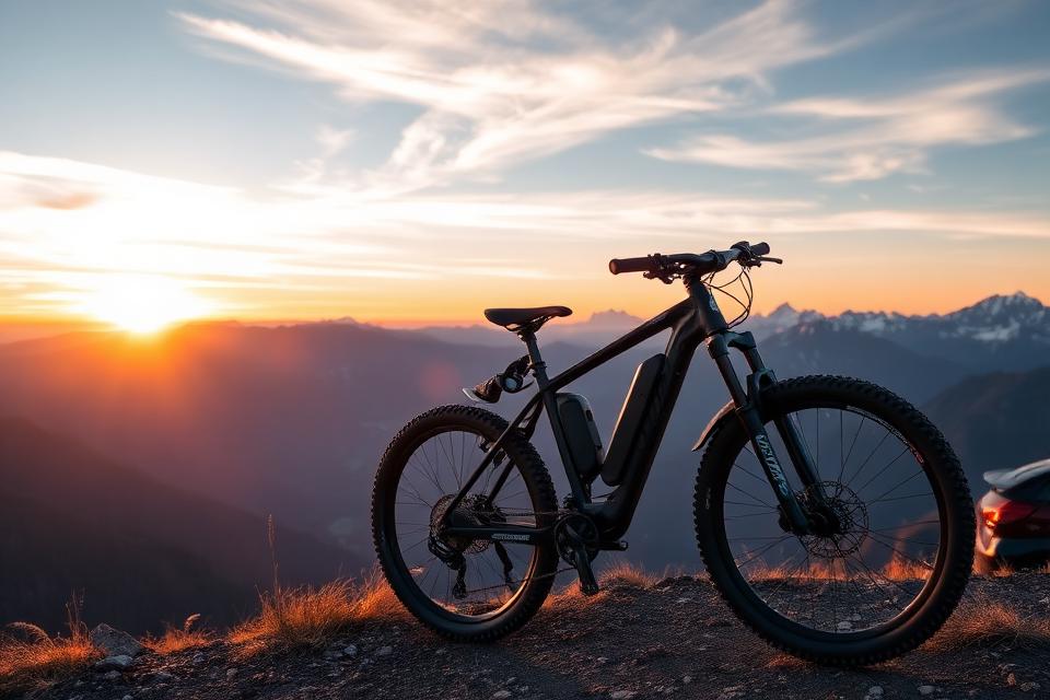 E-MTB przy górskim widoku